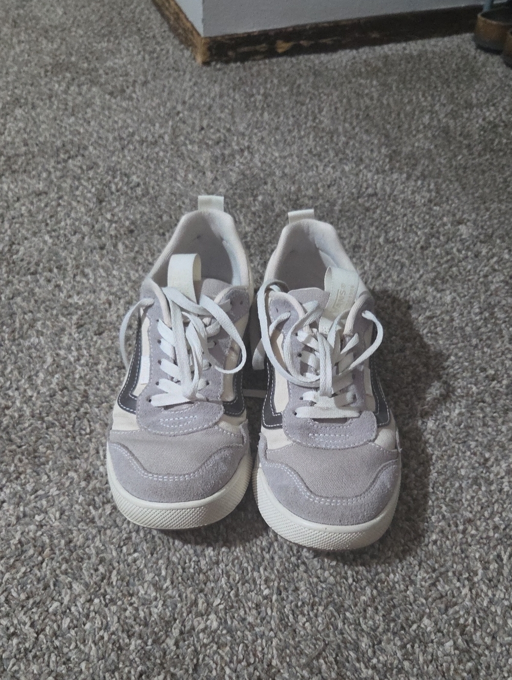 Womens Neutral Gray & White Casual Sneakers